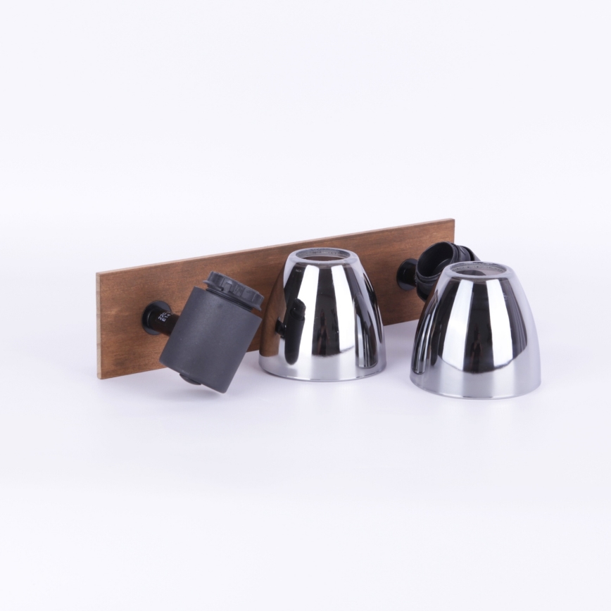 Globo - Faretto da parete 2xE14/40W/230V nero/legno