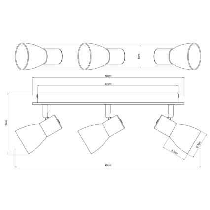 Globo - Luce Spot 3xE14/40W/230V nero/legno