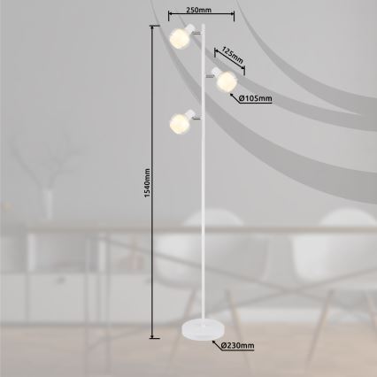 Globo - Lampada da terra 3xE14/40W/230V bianca