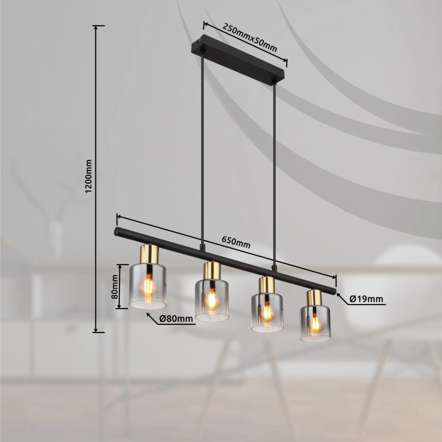 Globo - Lampadario a sospensione con filo 4xE14/25W/230V