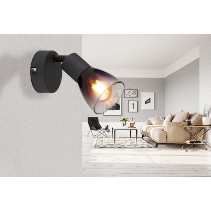 Globo - Faretto da parete 1xE14/25W/230V nero