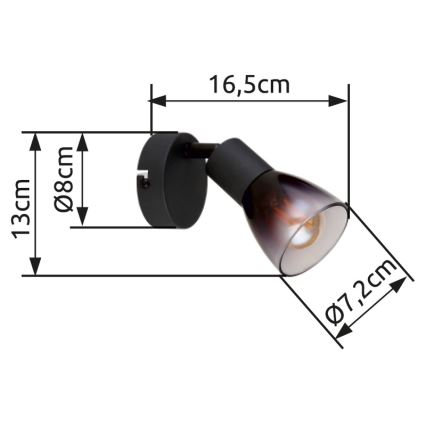 Globo - Faretto da parete 1xE14/25W/230V nero