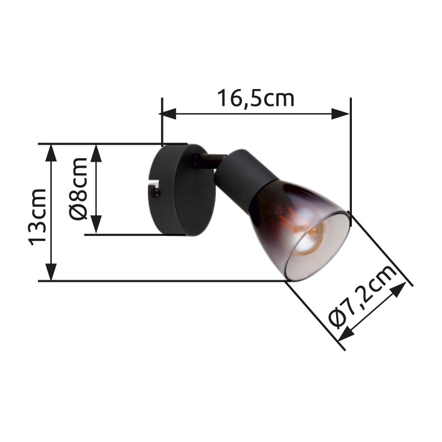 Globo - Faretto da parete 1xE14/25W/230V nero