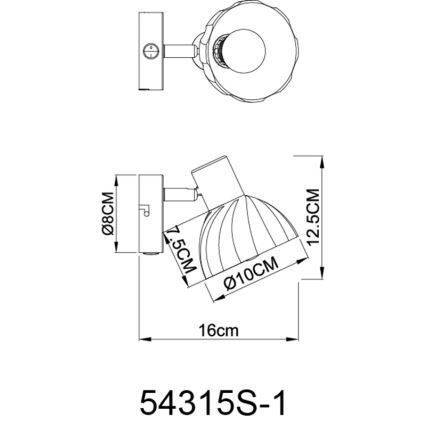 Globo - Faretto da parete 1xE14/40W/230V nero