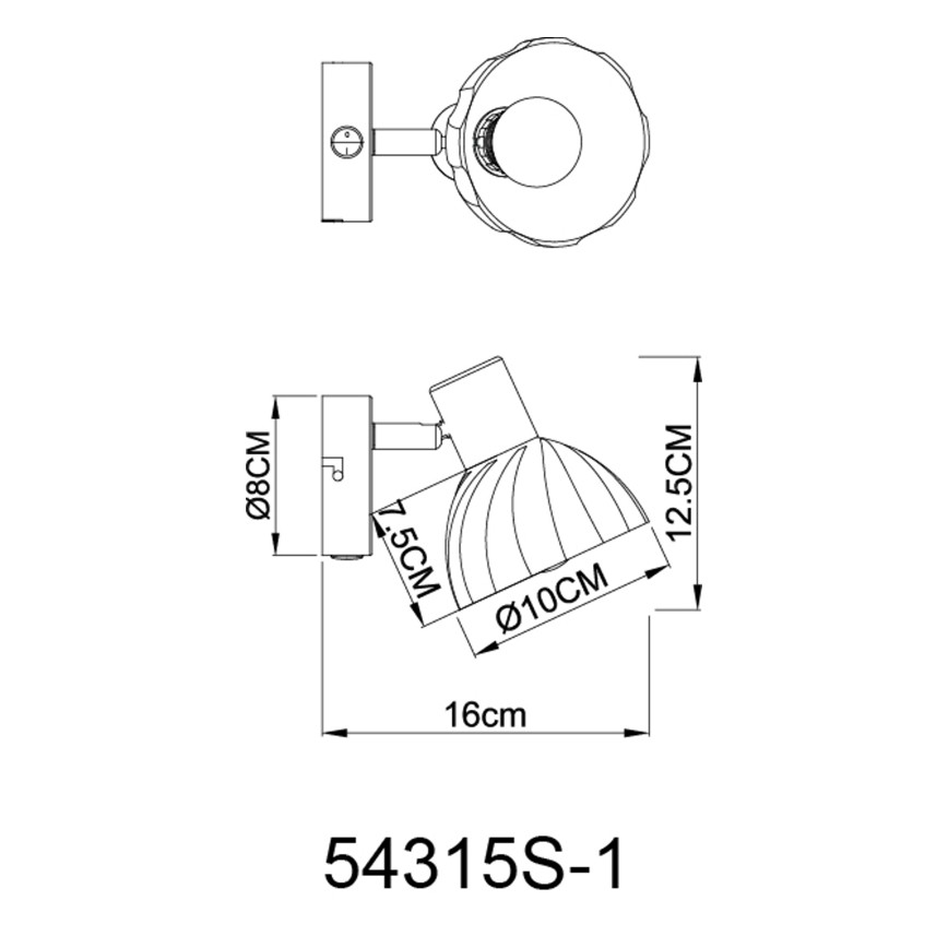 Globo - Faretto da parete 1xE14/40W/230V nero
