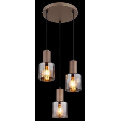 Globo - Lampadario a sospensione con cavo 3xE27/40W/230V