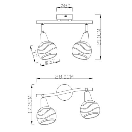 Globo - Faretto LED 2xE14/4W/230V