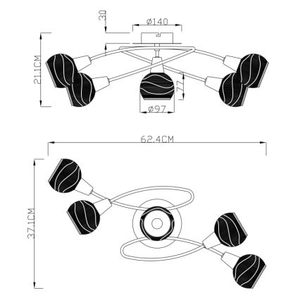 Globo - Plafoniera LED 5xE14/4W/230V