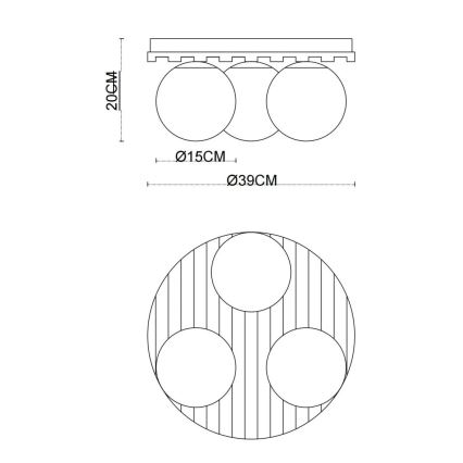 Globo - Plafoniera da soffitto 3xE27/40W/230V Ø 39 cm marrone/fumé