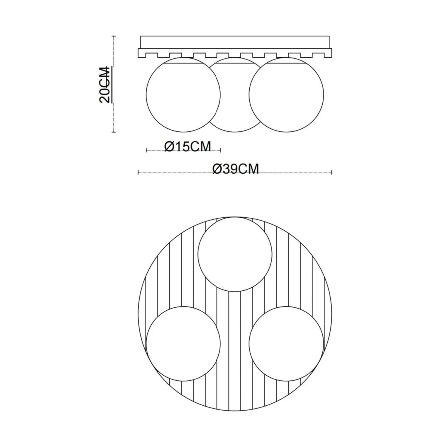 Globo - Plafoniera da soffitto 3xE27/40W/230V Ø 39 cm marrone/fumé