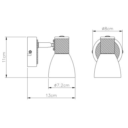 Globo - Faretto 1xE14/40W/230V cenere