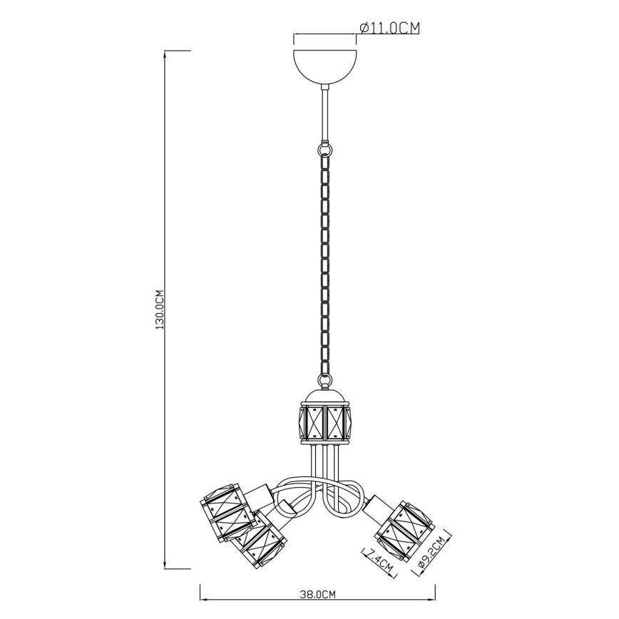 Globo - Lampadario a catena LED 3xE14/40W/230V + LED/5W