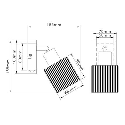 Globo - Faretto da parete 1xE14/25W/230V