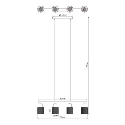 Globo - Lampadario a sospensione su cavo 4xE14/25W/230V
