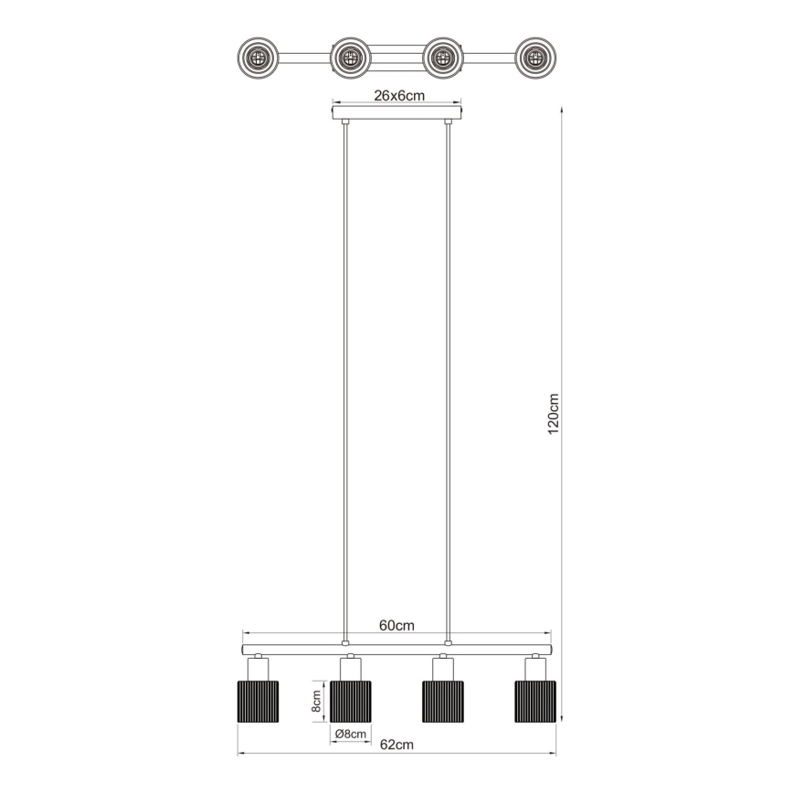 Globo - Lampadario a sospensione su cavo 4xE14/25W/230V