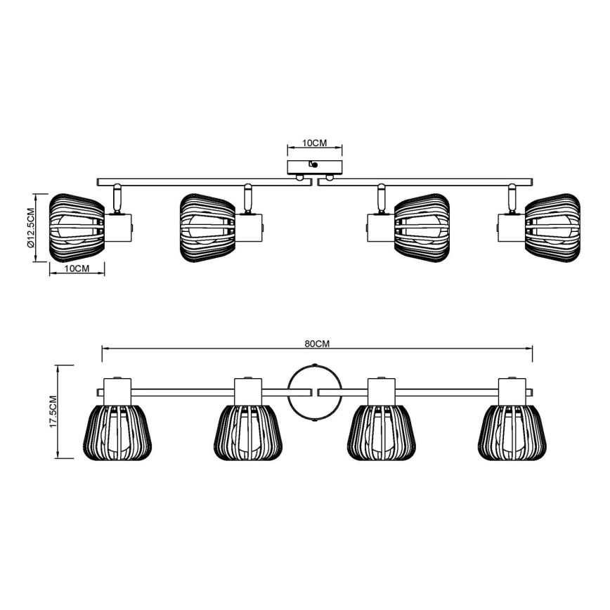 Globo - Plafoniera con 4 faretti E27/40W/230V