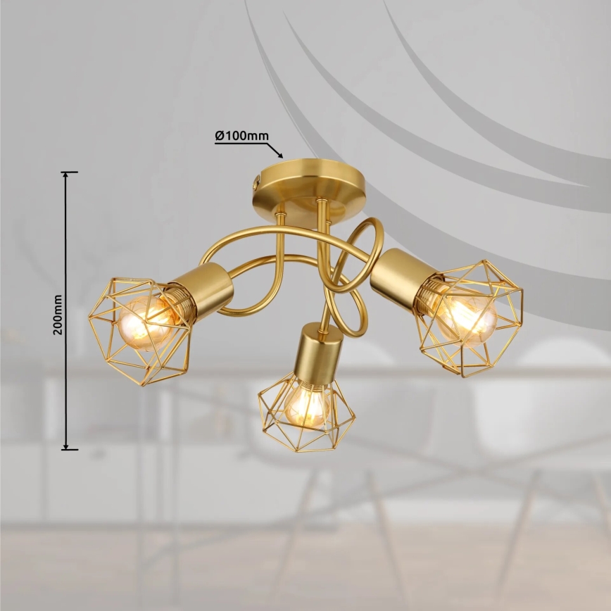 Globo - Lampadario a plafone 3xE14/40W/230V oro
