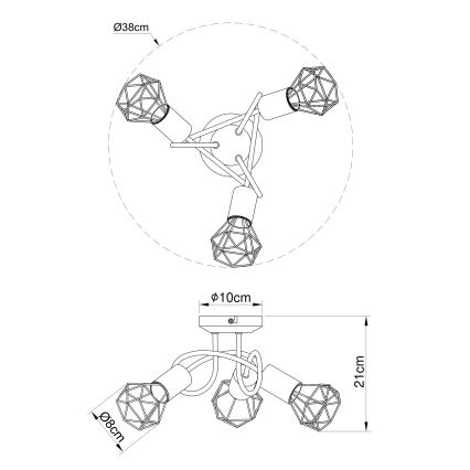 Globo - Lampadario a plafone 3xE14/40W/230V