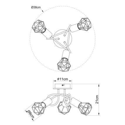 Globo -  Lampadario da parete  3xE14/40W/230V