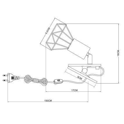 Globo - Applique con clip 1xE14/40W/230V bianco