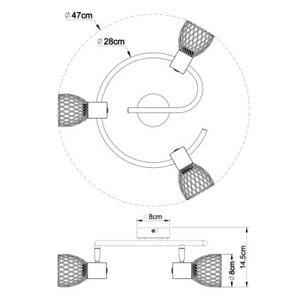 Globo - Luce Spot 3xE14/40W/230V cromo opaco