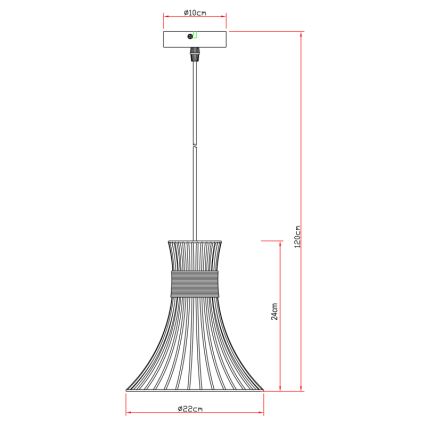 Globo 54814H - Lampadario a sospensione con filo PURRA 1xE27/60W/230V