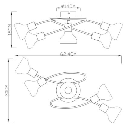 Globo - Lampadario fisso 5xE14/40W/230V