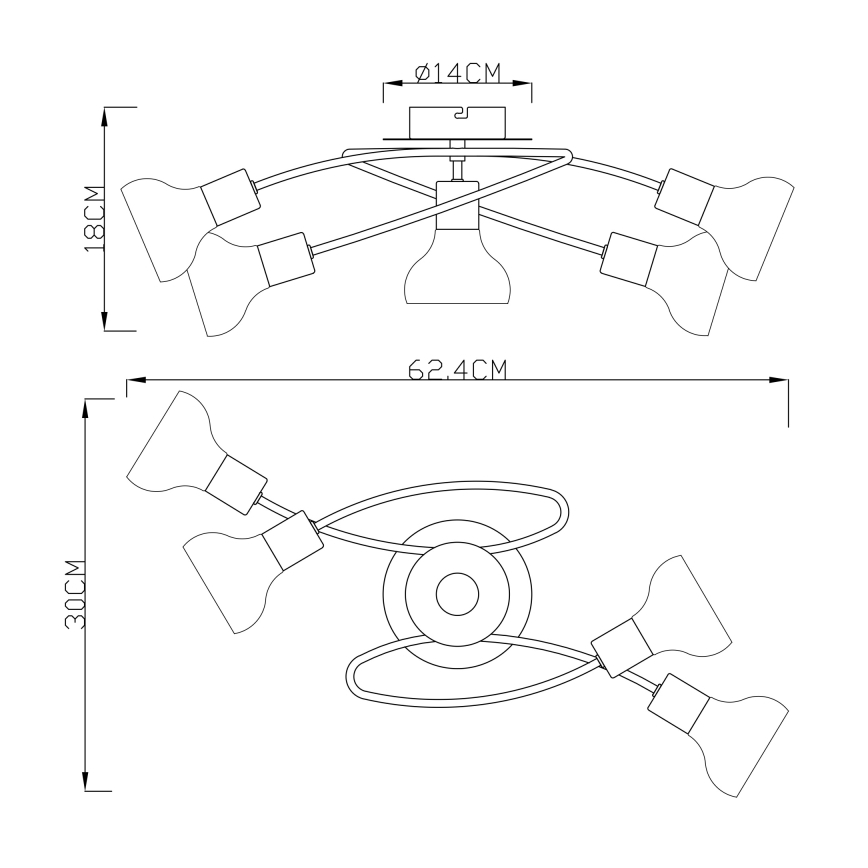 Globo - Lampadario fisso 5xE14/40W/230V