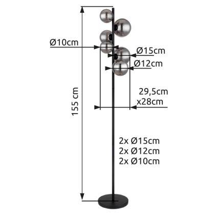 Globo - Lampada LED da terra 6xG9/3,5W/230V fumé/nero