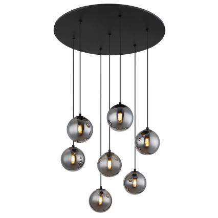 Globo - Lampadario LED a sospensione con filo 7xG9/3,5W/230V fumé/nero