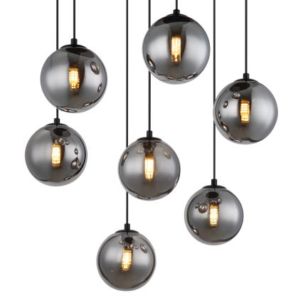Globo - Lampadario LED a sospensione con filo 7xG9/3,5W/230V fumé/nero