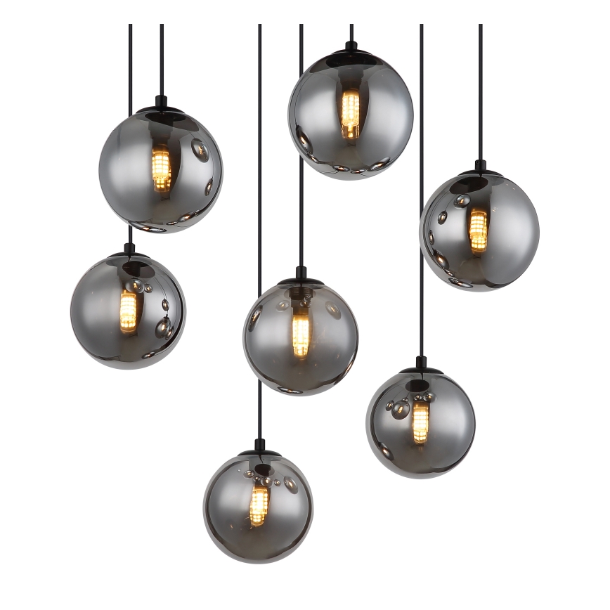 Globo - Lampadario LED a sospensione con filo 7xG9/3,5W/230V fumé/nero