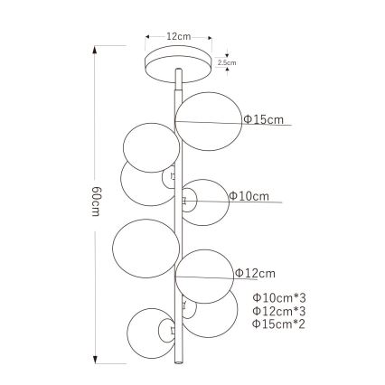 Globo - Lampadario a sospensione con supporto rigido LED 8xG9/3W/230V