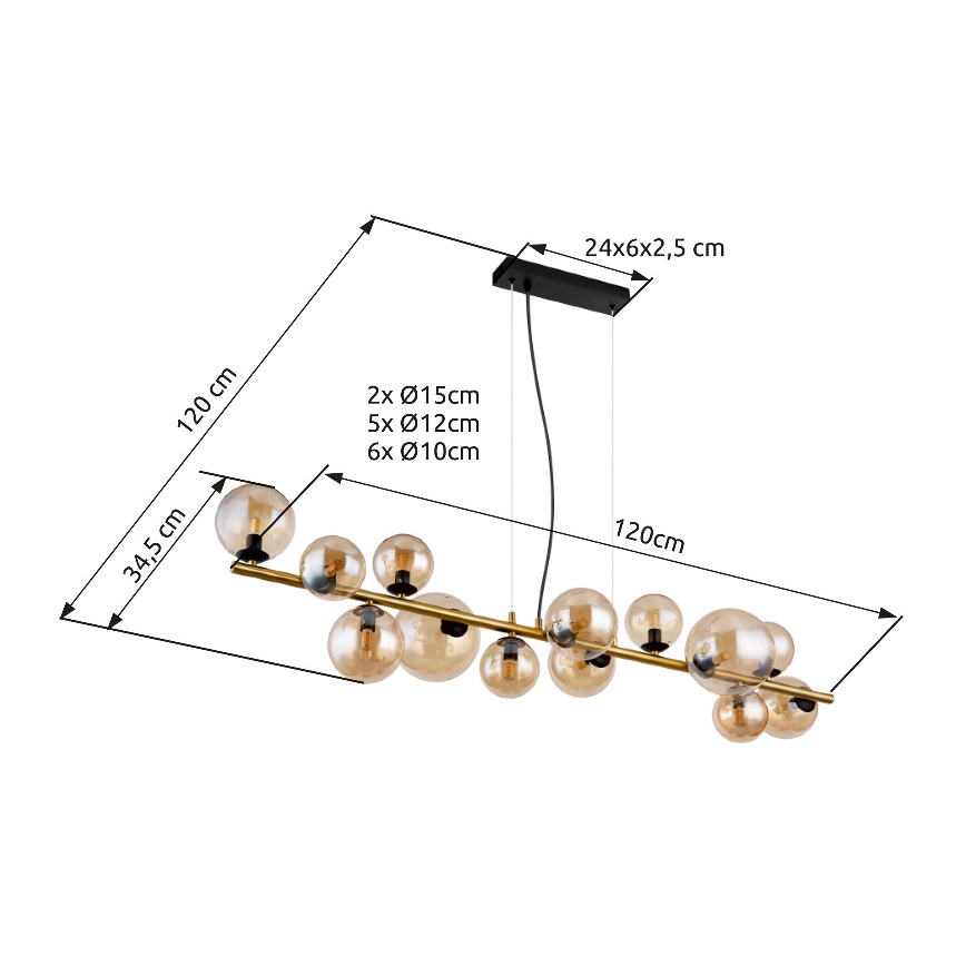 Globo - Lampadario LED a sospensione con filo 13xG9/3,5W/230V fumé/marrone