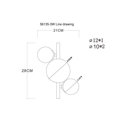 Globo - Lampadario a plafone LED RIHA 3xG9/3,5W/230V cromo opaco