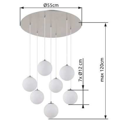 Globo - Lampadario LED a sospensione con filo 7xG9/3,5W/230V bianco