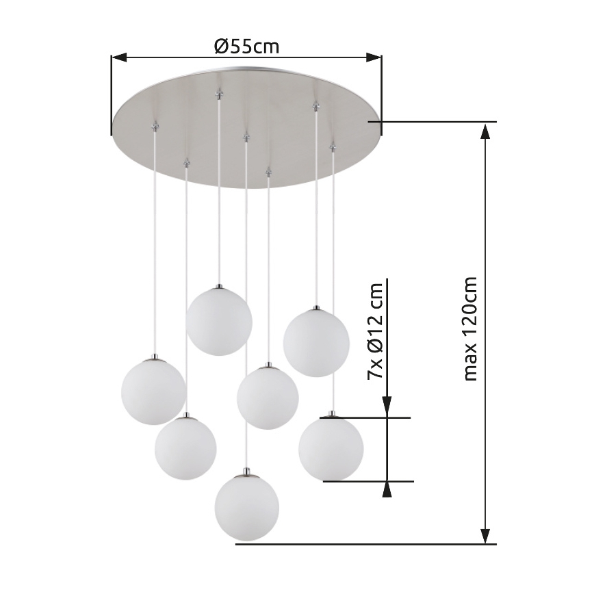 Globo - Lampadario LED a sospensione con filo 7xG9/3,5W/230V bianco