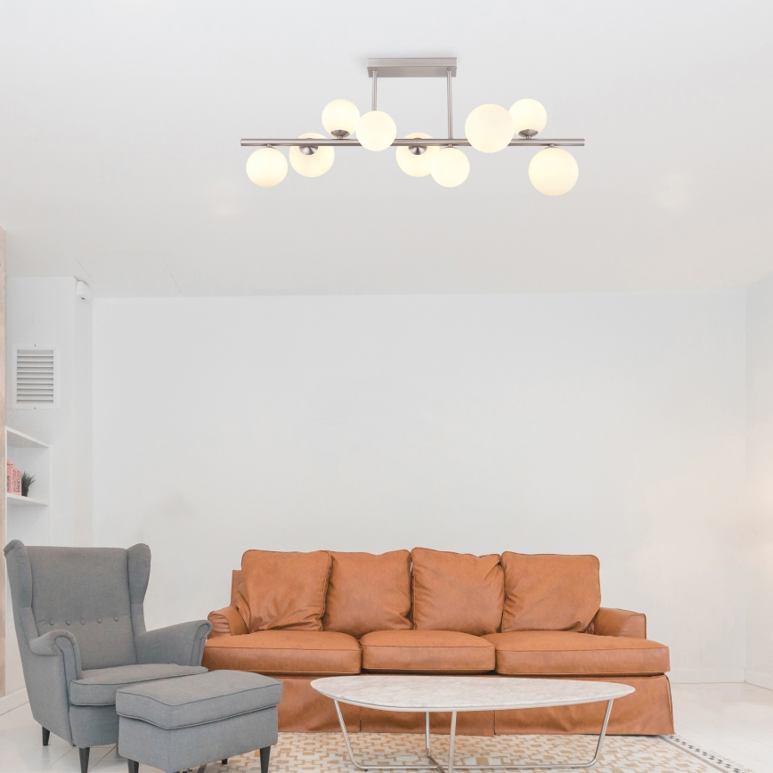 Globo - Lampadario a sospensione con supporto rigido LED 9xG9/3W/230V cromo opaco