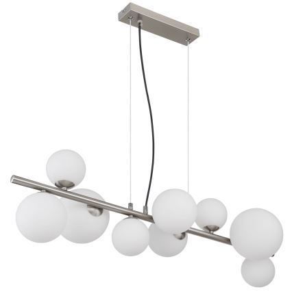 Globo - Lampadario LED a sospensione con filo 9xG9/3W/230V cromo opaco