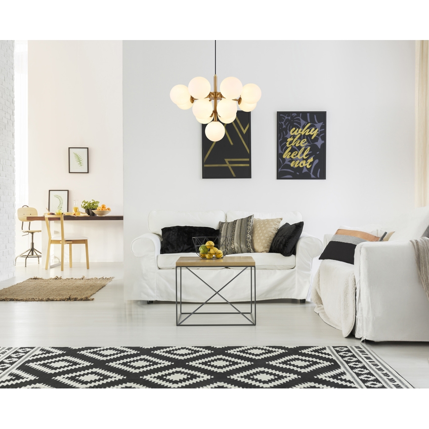 Globo - Lampadario a sospensione con filo 13xG9/5W/230V diametro 56 cm oro