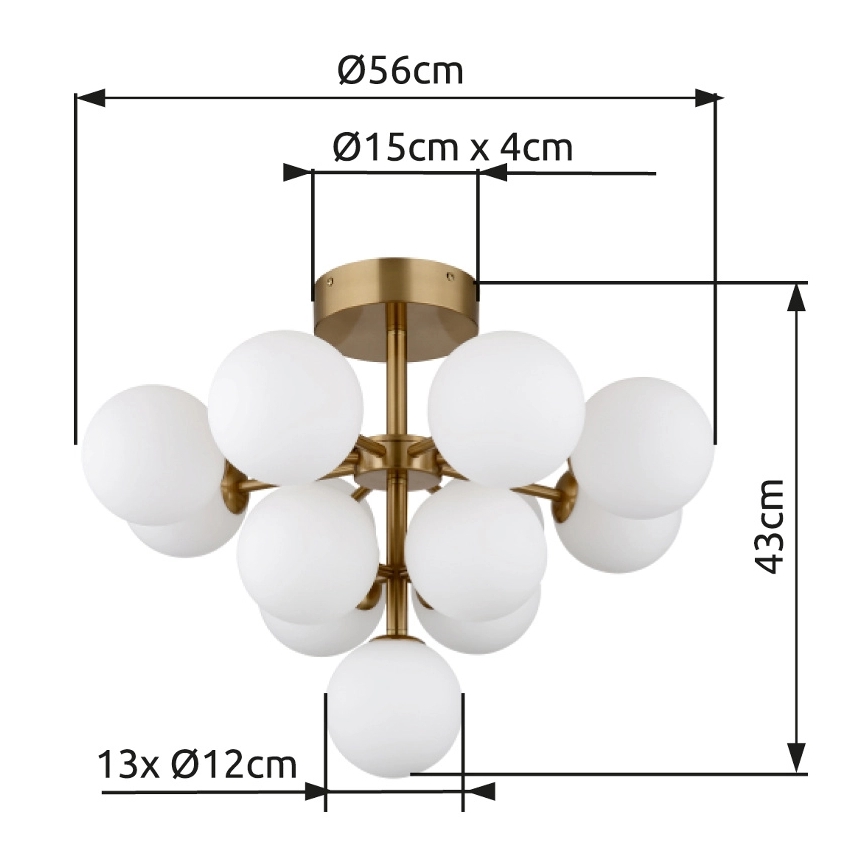 Globo - Lampadario a plafone 13xG9/5W/230V diametro 56 cm oro
