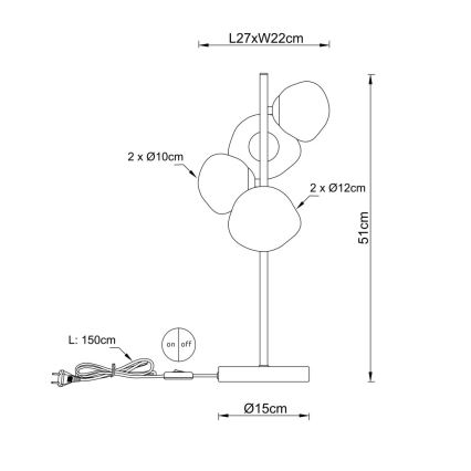 Globo - Lampada da tavolo 4xG9/5W/230V