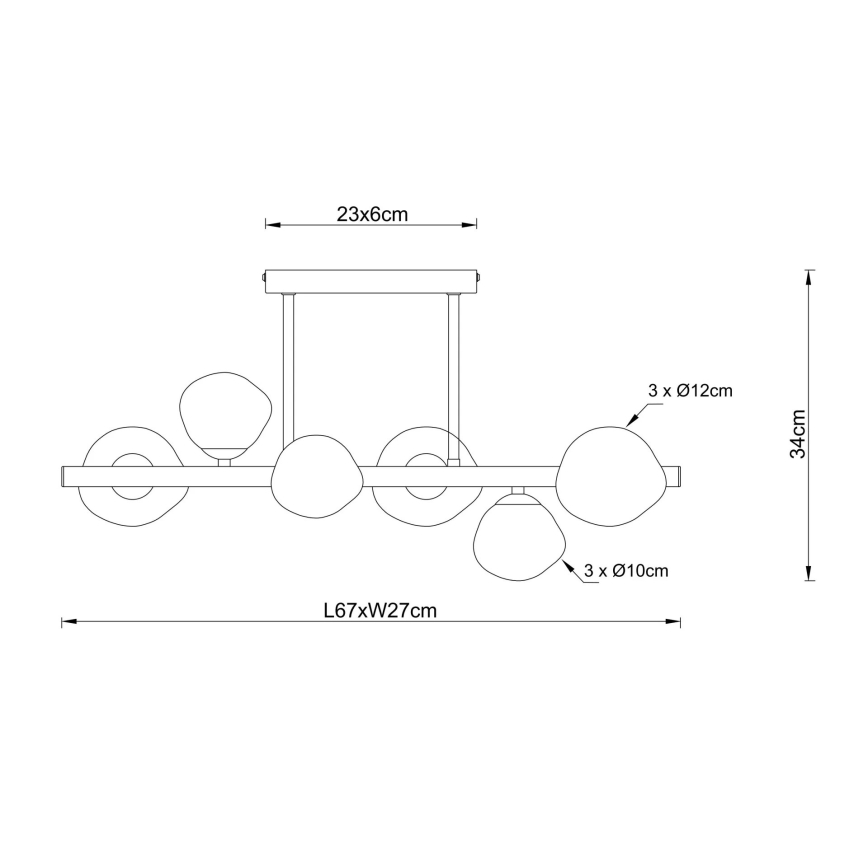 Globo - Plafoniera 6xG9/5W/230V 27x67 cm