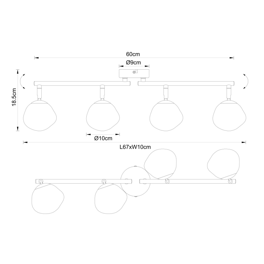 Globo - Faretto da soffitto 4xG9/5W/230V