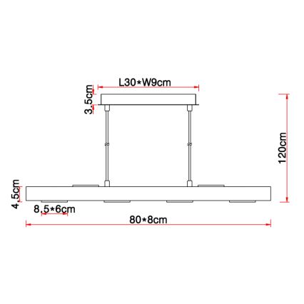 Globo - Lampadario LED a sospensione con filo 6xLED/5W/230V