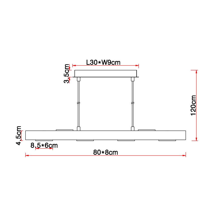 Globo - Lampadario LED a sospensione con filo 6xLED/5W/230V