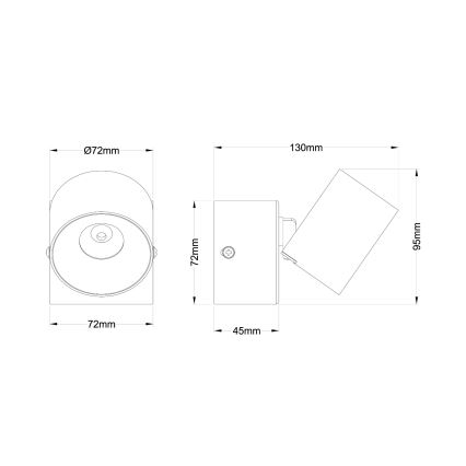 Globo - Faretto da parete LED/6W/230V