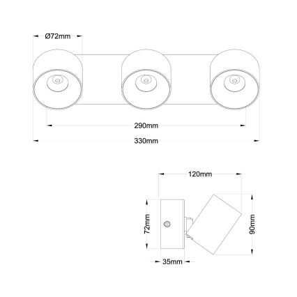 Globo - Faretto LED 3xLED/6W/230V