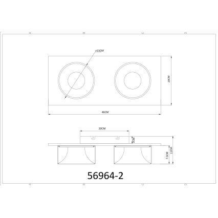 Globo - Plafoniera LED 24W/230V 3000K 46x20 cm, ottone