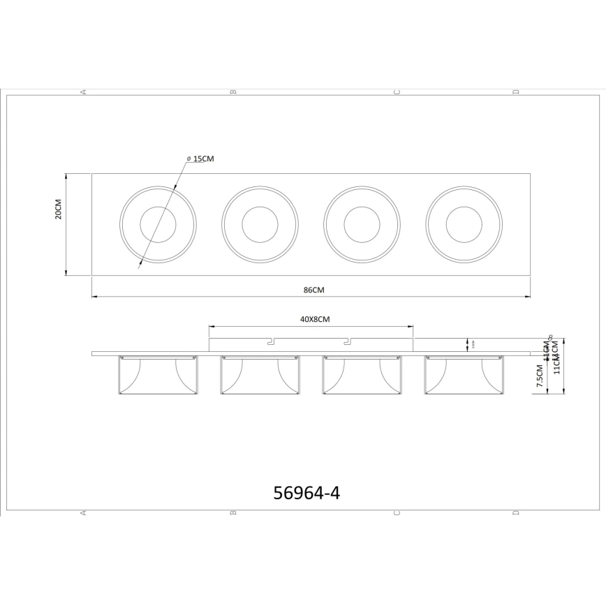 Globo - Plafoniera LED LED/40W/230V 3000K 86x20 cm ottone
